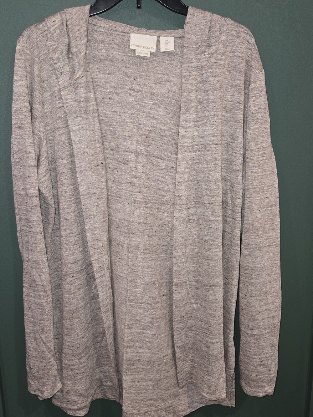 Cynthia Rowley Oatmeal Open-Front Women’s Cardigan 100% Linen